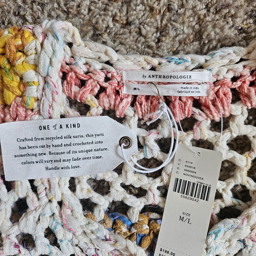 Anthropologie Short Sleeve Crochet Sweater Jacket NWT - Picture 10 of 10